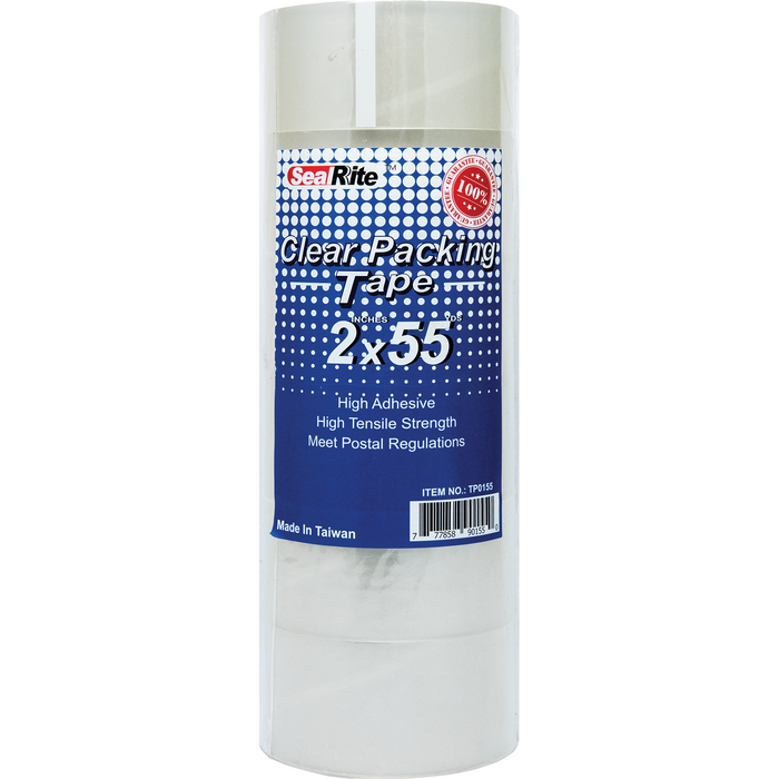 SealRite Clear Packing Tape 2" x 55 Yards - Pack of 6