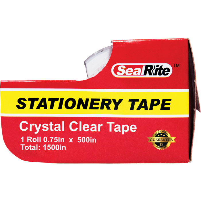 SealRite Stationery Tape 3/4" x 500" - Crystal Clear - Pack of 3