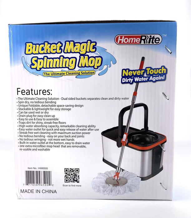 HomeRite Stainless Steel Spin Mop