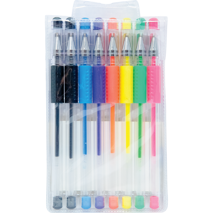 PaperRite Assorted Color Gel Pens - Pack of 8
