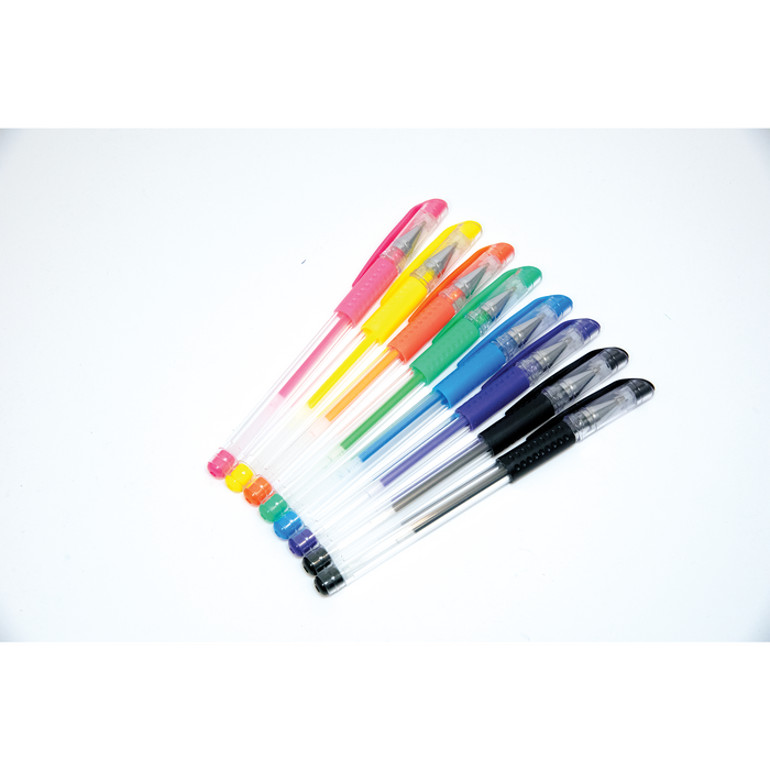 PaperRite Assorted Color Gel Pens - Pack of 8