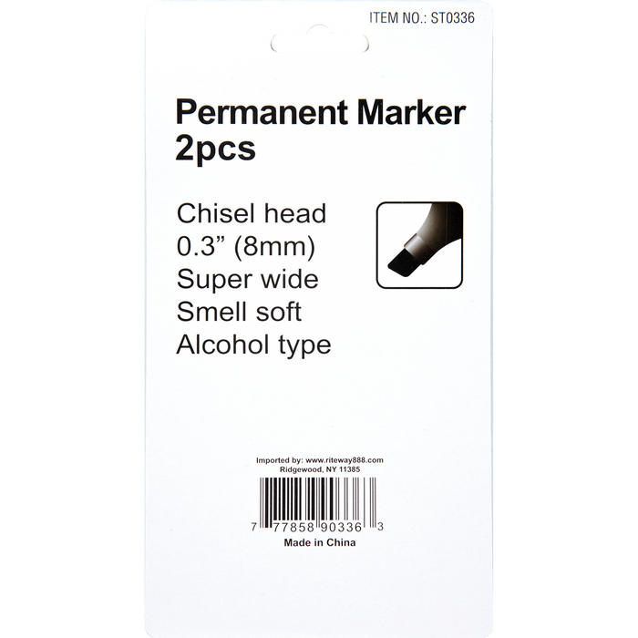 PaperRite 8mm Permanent Marker - Pack of 2