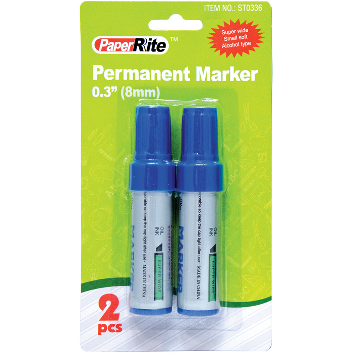 PaperRite 8mm Permanent Marker - Pack of 2