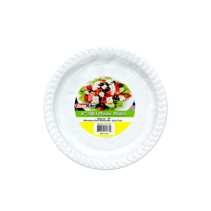 HomeRite 6” Round Plastic Plates