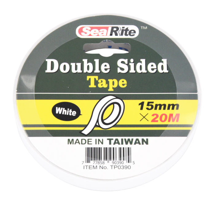 SealRite Double Sided Tape 15mm x 20m - White